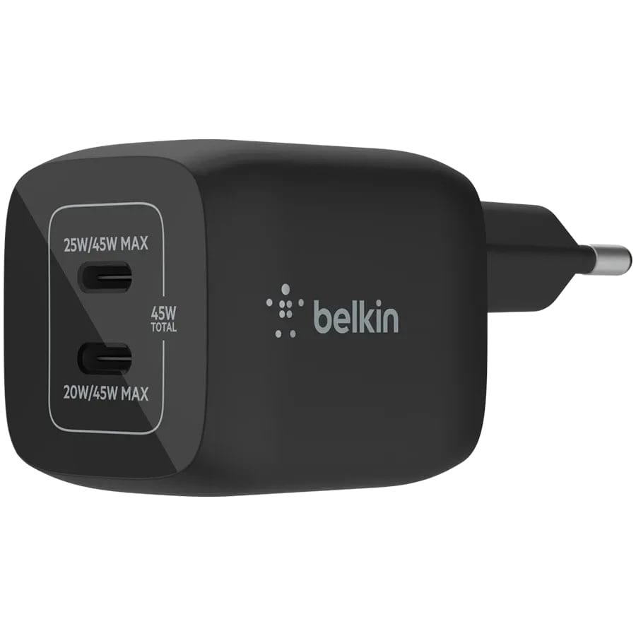 Зарядное устройство BELKIN 45W PD PPS Dual USB-C GaN Charger Black - Universal 1