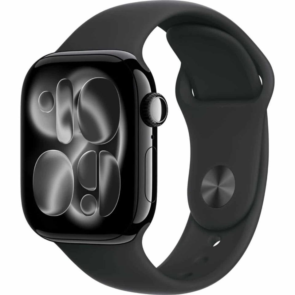 Smartsoatlar Apple Watch Series 11 GPS 42mm Jet Black Aluminium Case with Black Sport Band - S/M