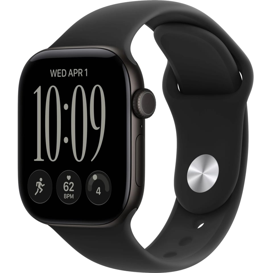 Смартчасы Apple Watch Series 12 GPS 42mm Black Aluminium Case with Black Sport Band - S/M